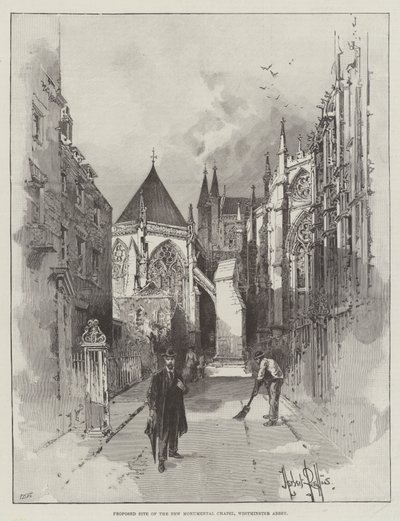 الموقع المقترح للكنيسة الأثرية الجديدة ، دير وستمنستر بواسطة هربرت ريلتون